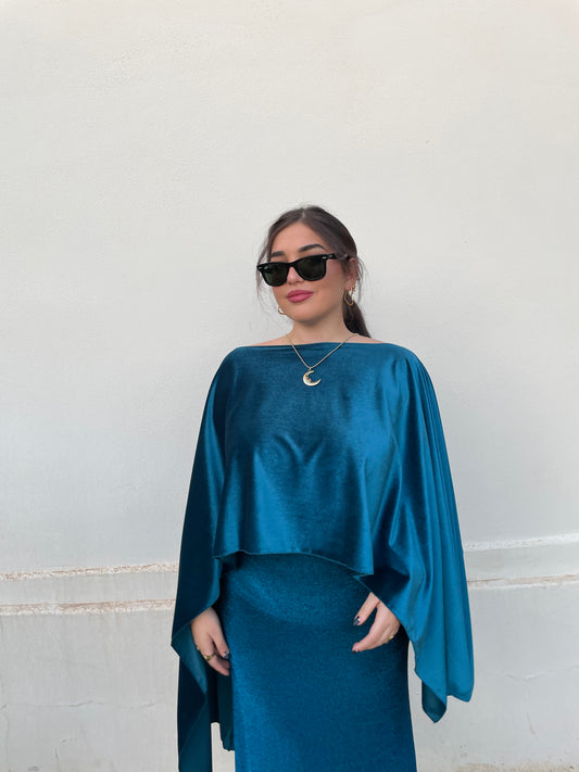 Capa terciopelo azul