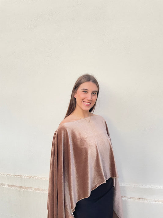 Capa terciopelo beige tostado